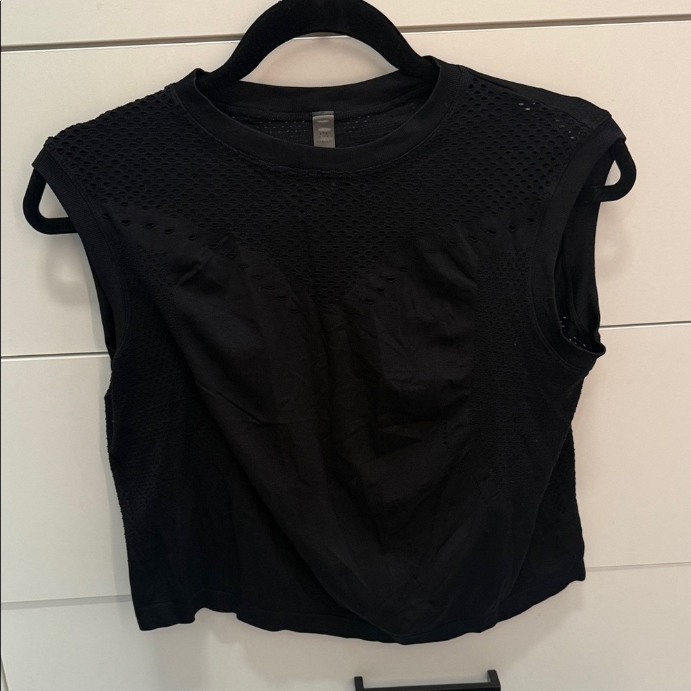 Varley Black Mesh Muscle Tee